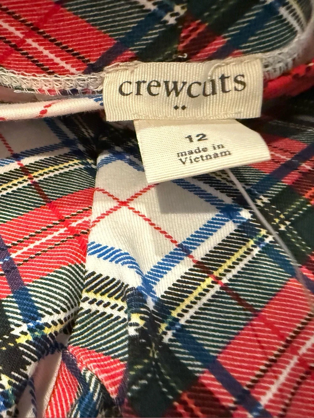 Crewcuts Holiday Tartan Plaid Legging Size 12 NWT
